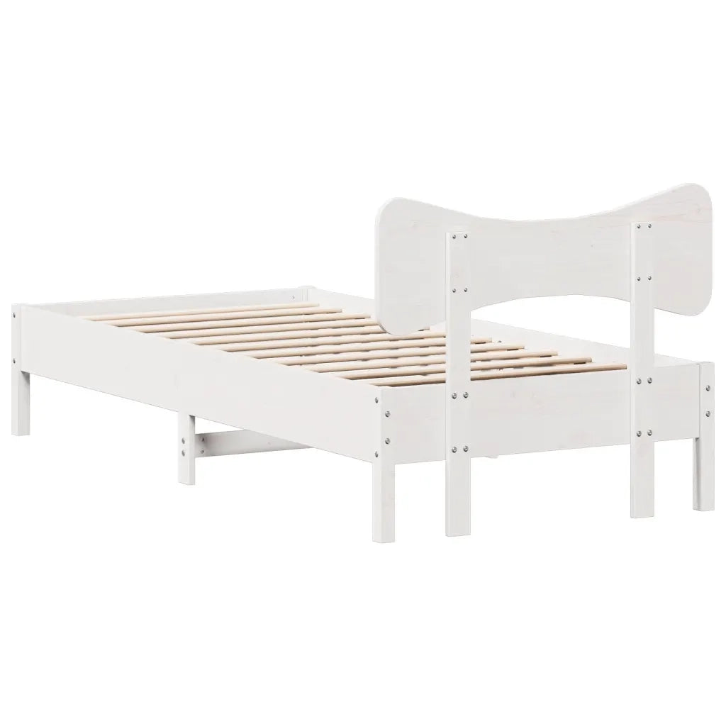 Giroletto senza Materasso-Struttura Letto Bianco 100x200 cm Legno Massello Pino 501079