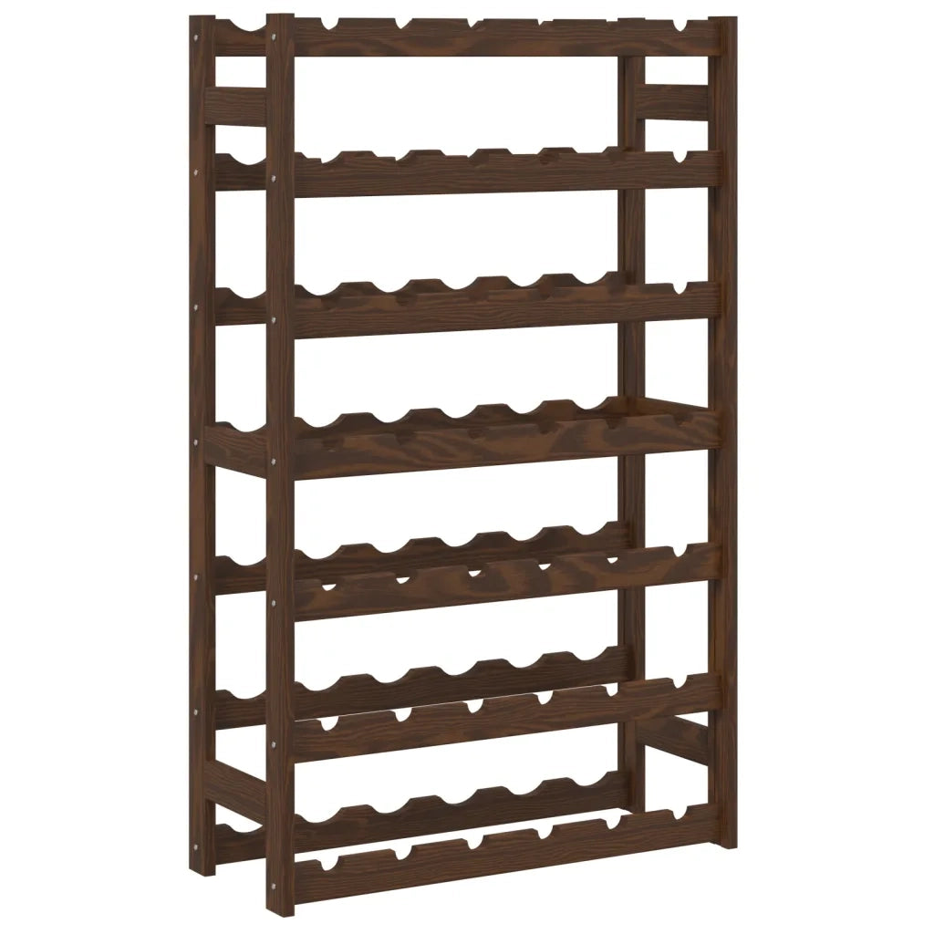 Portabottiglie per 42 Bottiglie Marrone Legno Massello di Pinocod mxl 107865