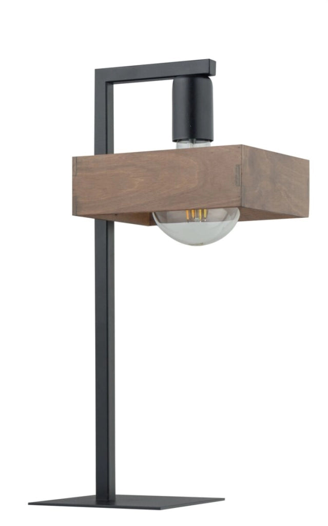 Lampada da tavolo Robin boho nero/legno E27 15W Sigma