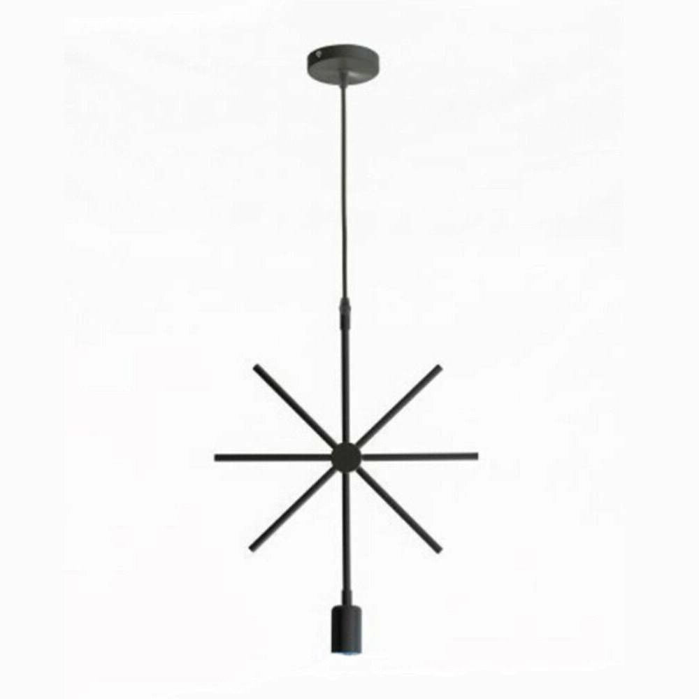 Trade Shop - Lampada A Sospensione Moderna A Stella Per Lampadine E27 Portalampada B35-x - Nero