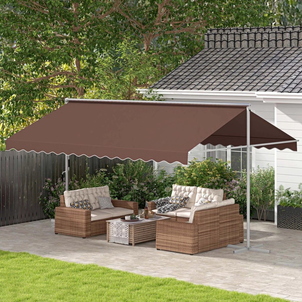Tenda da sole ¨C zephmum ¨C 4.5x3.4m, regolabile, marrone