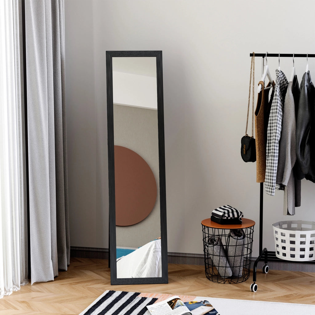 Specchio a Parete Moderno per Corridoio e Camera da Letto ¨C zephmum ¨C Nero 37x37x154 cm