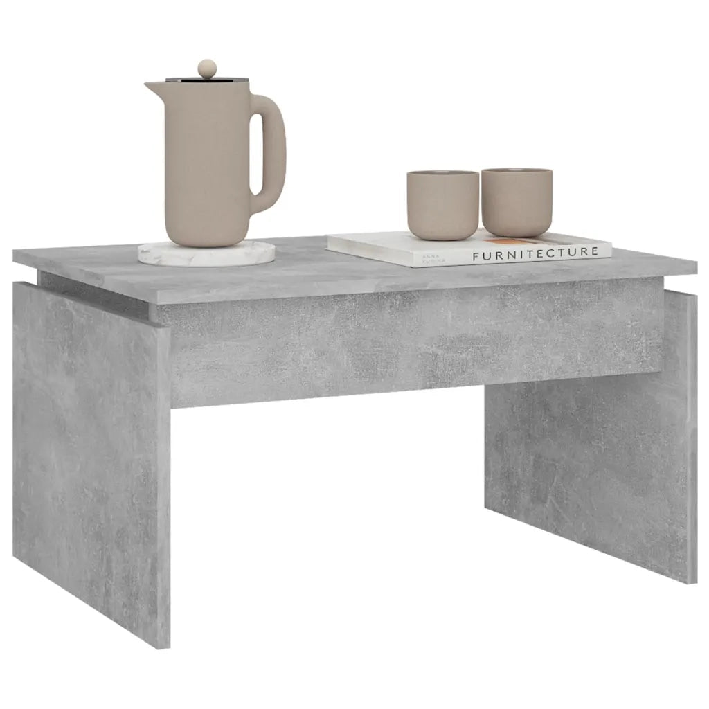 Tavolino da Salotto Grigio Cemento 68x50x38cm Legno Multistrato 808336