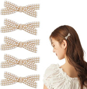 5 pezzi di clip per capelli a forma di perla, clip per capelli a forma di uccello, clip per capelli metallici dorati, accessori per capelli eleganti e accattivanti, accessori per capelli per styling, attrezzature per capelli per la testa