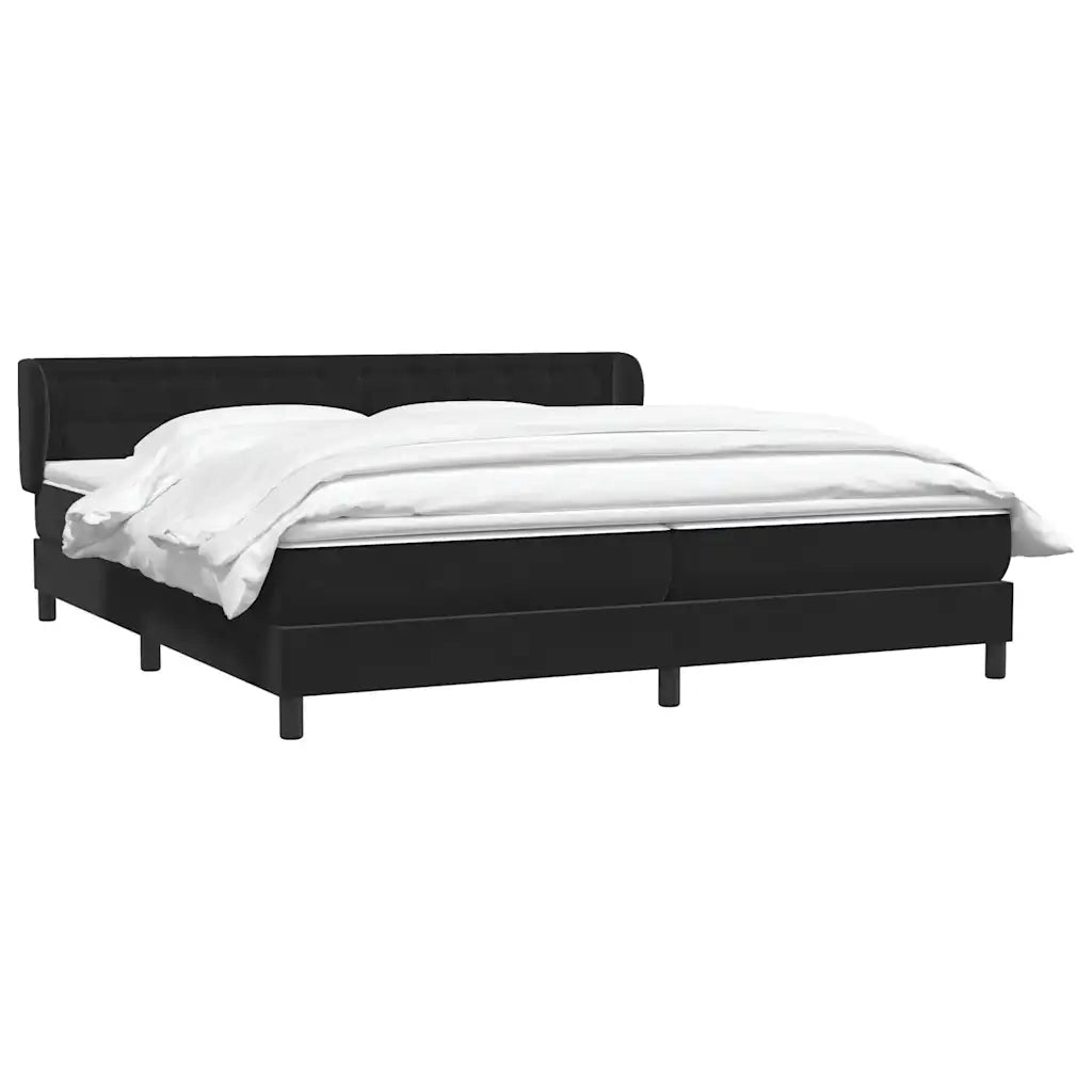 Giroletto a Molle con Materassi Nero 200x220 cm in Velluto 3317921