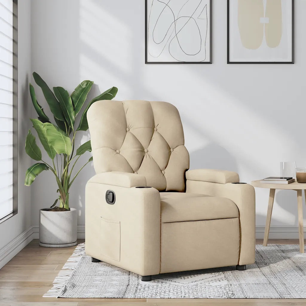 Divano Sedia-Poltrona Reclinabile in Tessuto Crema 737516