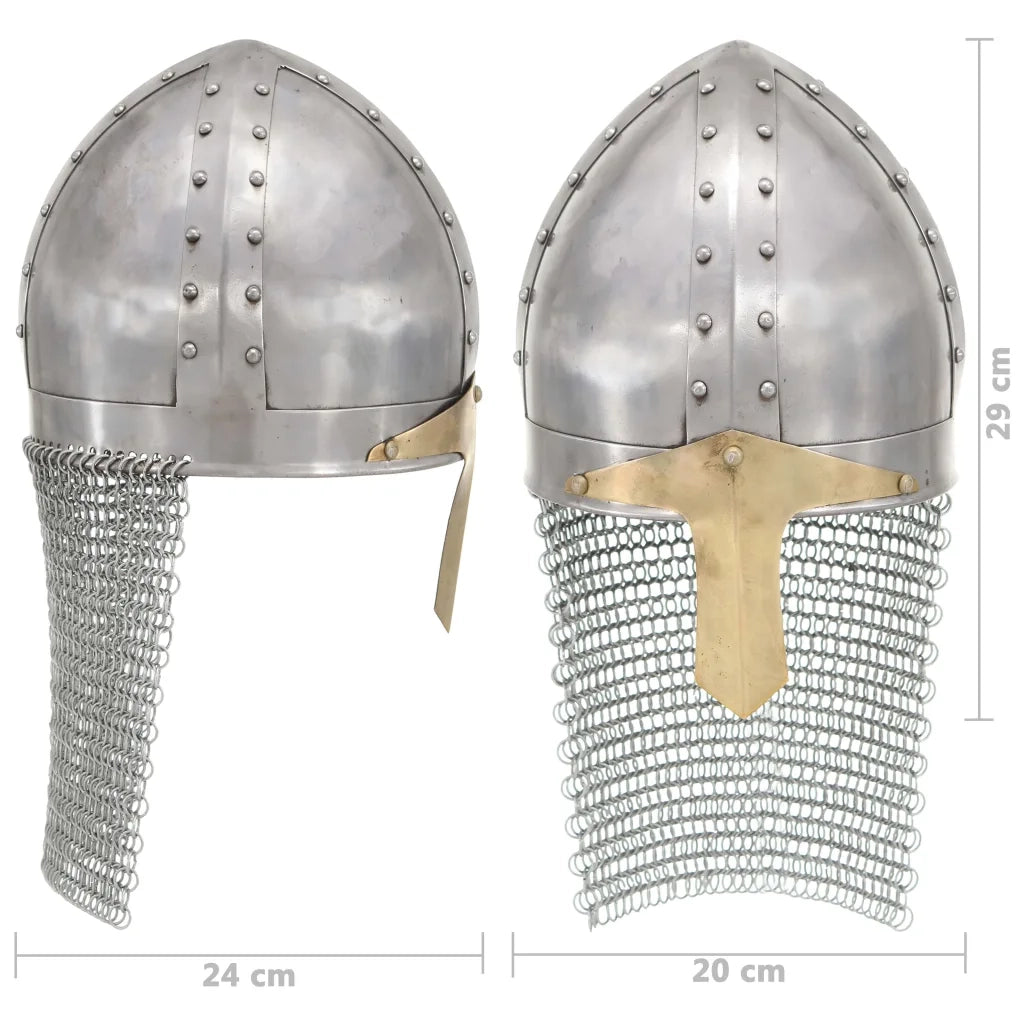 Elmo da Cavaliere Crociato Antico Replica LARP Argento CFW8300215