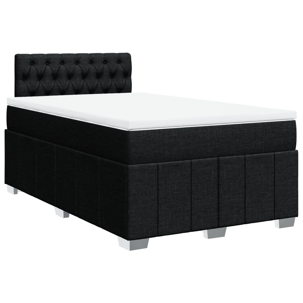 Giroletto a Molle con Materasso Nero 120x200 cm in Tessuto 3289344