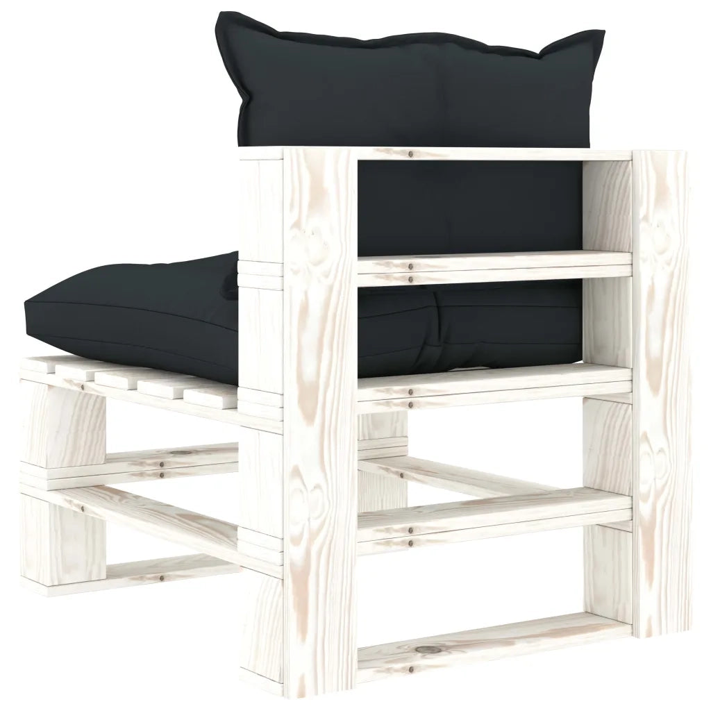 Poltrona Centrale da Giardino Pallet Cuscini Antracite in Legno 3052374
