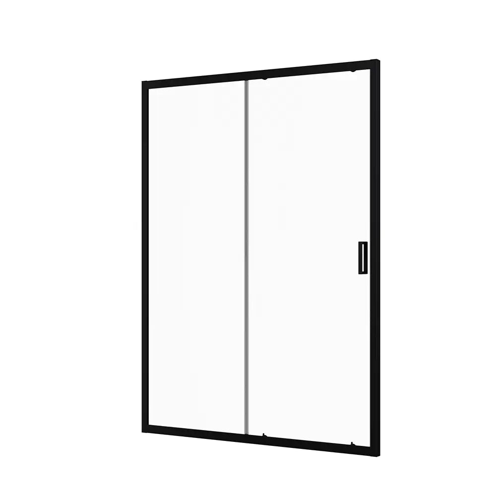 Porta doccia 120 cm scorrevole profili nero opaco vetro 6mm trasparente h190 | Sicily