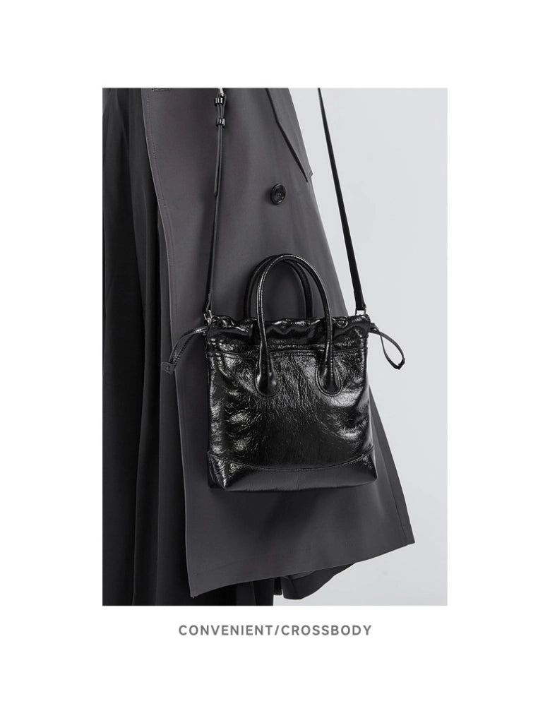 Borsa a tracolla diagonale da donna in vera pelle, colore nero