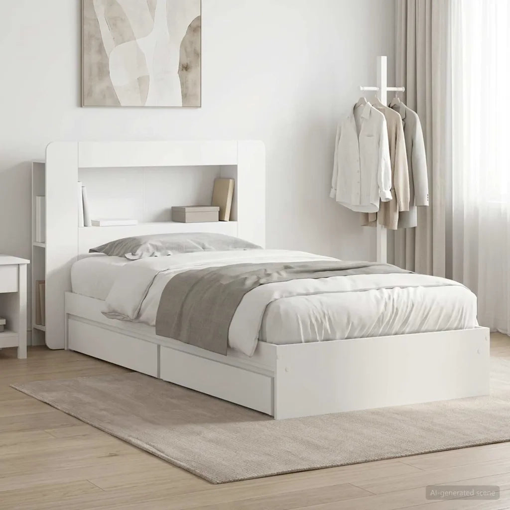 Telaio del letto con storage con cassetto Bianco 80 x 200 cm 3433623