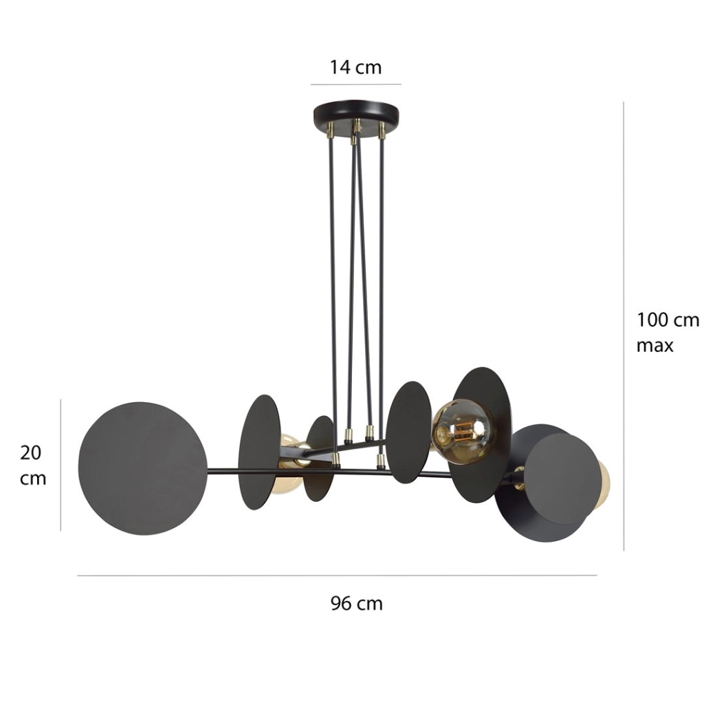 Lampadario Emibig IDEA 4 4xE27 Nero metallo Ø96 H100