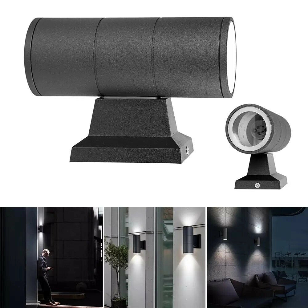 Applique Lampada da Muro Parete LED con doppia emissione GU10 per esterno IP65 Lampada Grigia Luce Calda 3000k
