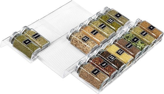 Organizzatore per Spezie - Lavello Estensibile - 3 Livelli - Translucido - Set da 6