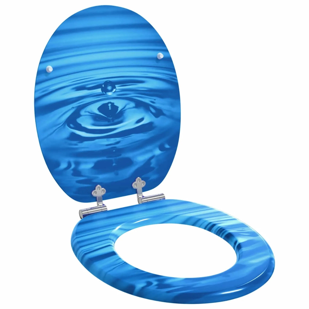 Sedile per toilette con chiusura morbida Goccia blu 44 x 38 cm