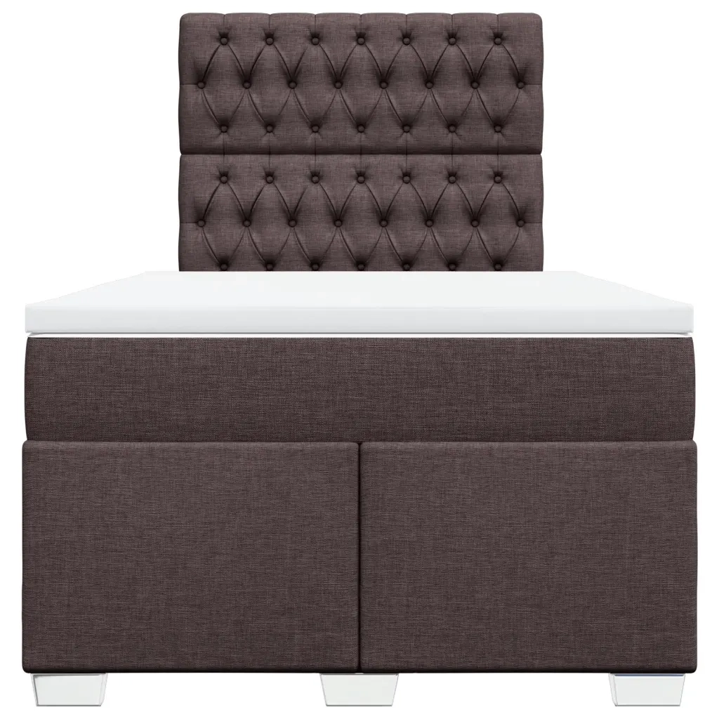 Giroletto a Molle con Materasso Marrone Scuro 120x190cm Tessuto