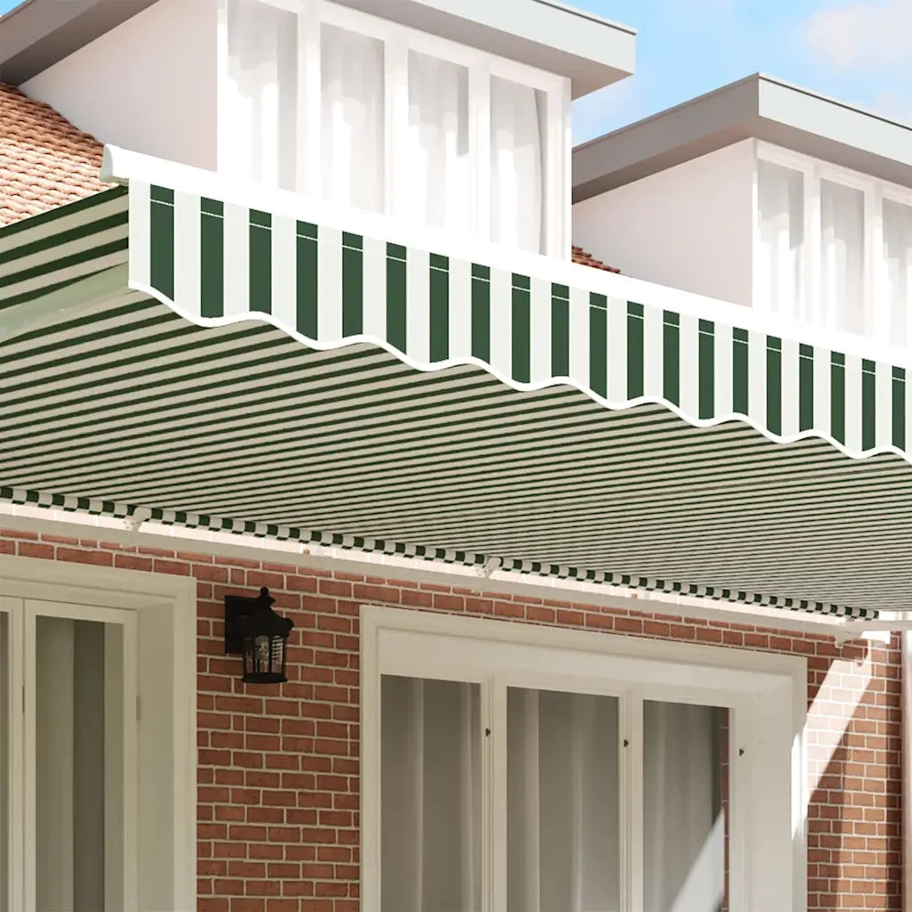 Tenda a Braccio Verde e Bianco 580 x 20 cm Tela 42000812