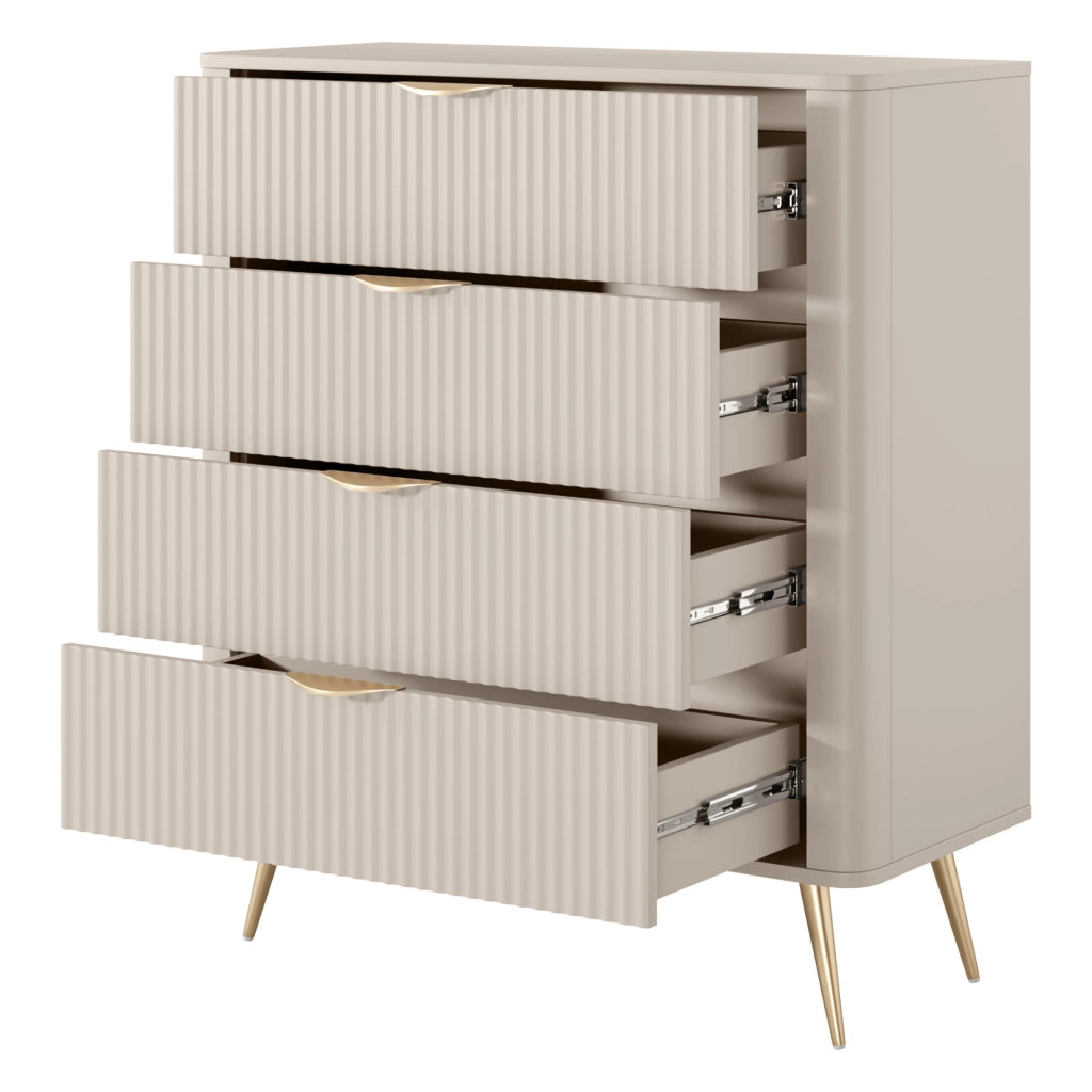 Madia Haliso, Credenza 4 Cassetti, 88x38x101h cm Beige