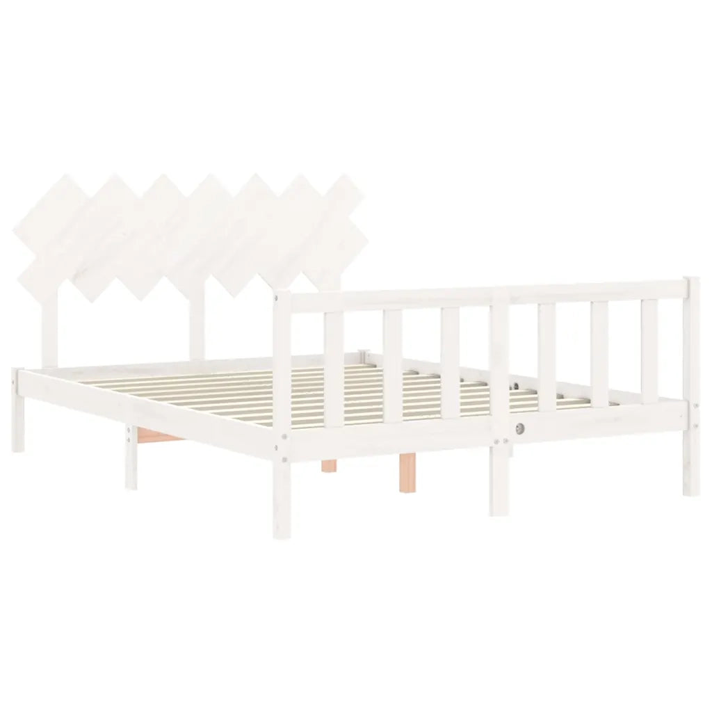 Giroletto senza Materasso-Struttura Letto Bianco 140x200 cm Legno Massello Pino 838445