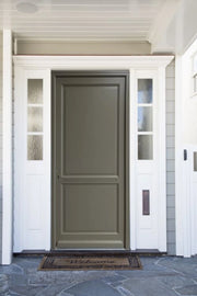 Porta d'ingresso in Legno Massello, Elixir, Verde RAL7002, H.215xl.90 p. destra + Maniglia E Canna (ref010723NO) Dimensioni tavolo senza maniglia