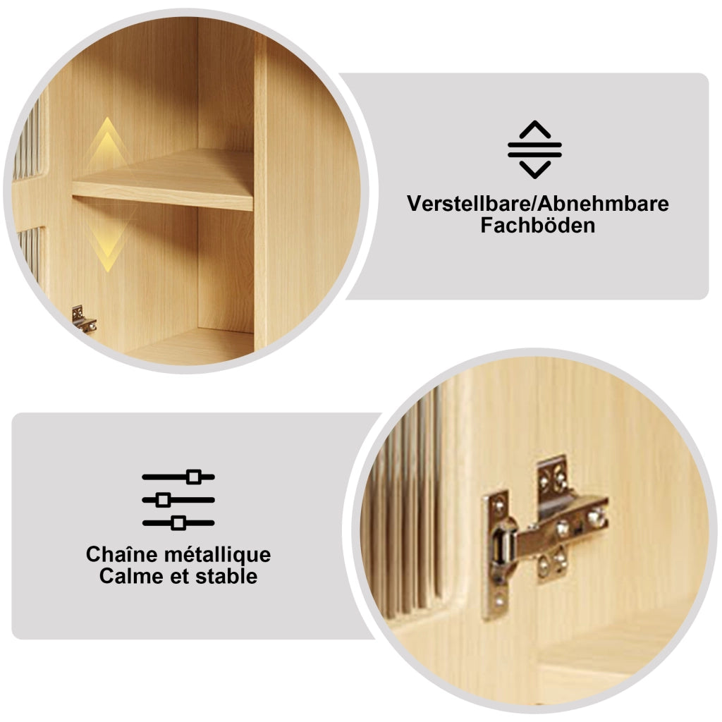 Scrivania Toeletta con Specchio e LED ¨C MINIMAL ¨C Legno, 3 Cassetti, 120x40x139