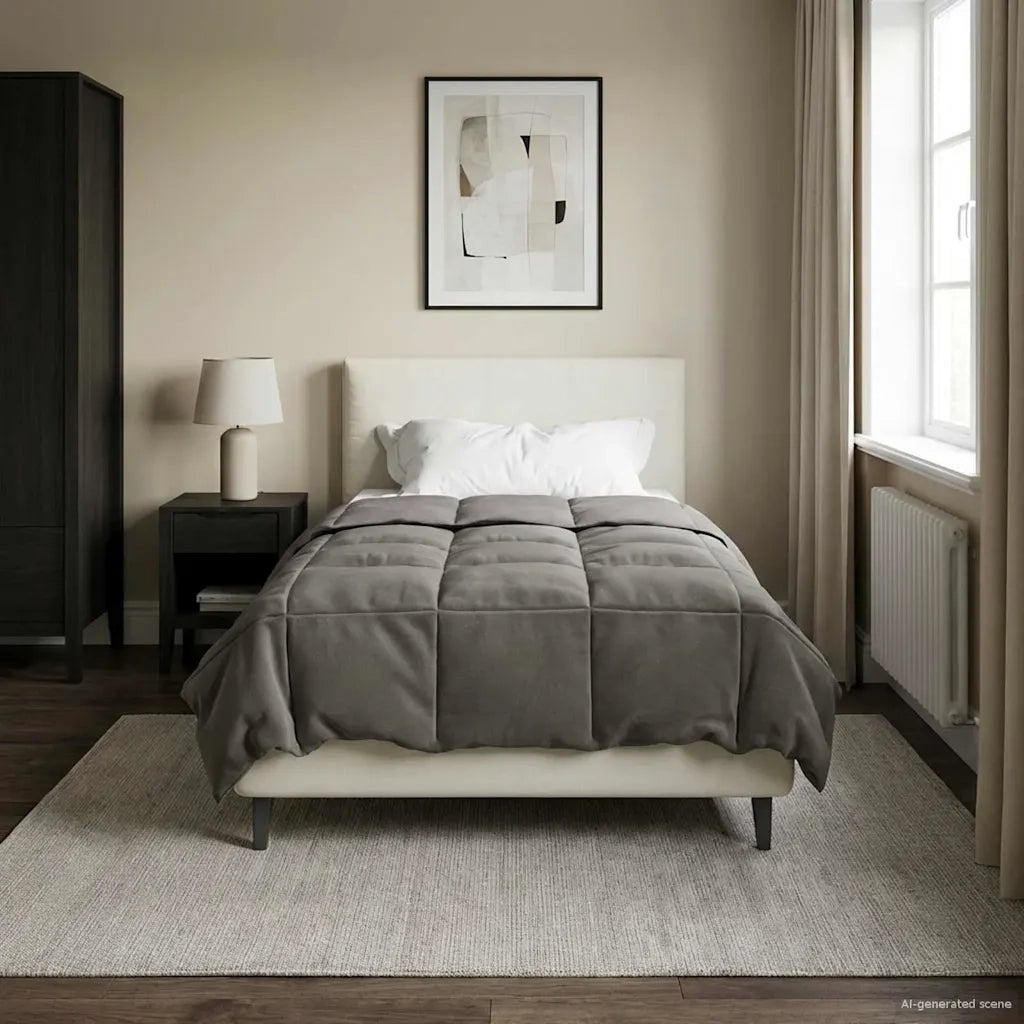 Piumone Completo Annuale Grigio chiaro 155 x 220 cm Microfibra