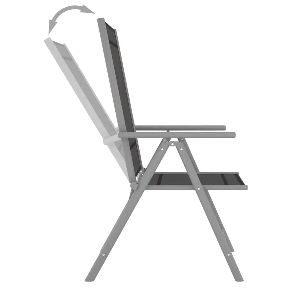 Set da pranzo da giardino per esterni 10 pezzi nero e argento 02_0013569