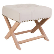 Sgabello imbottita in legno panna 49x46x46h