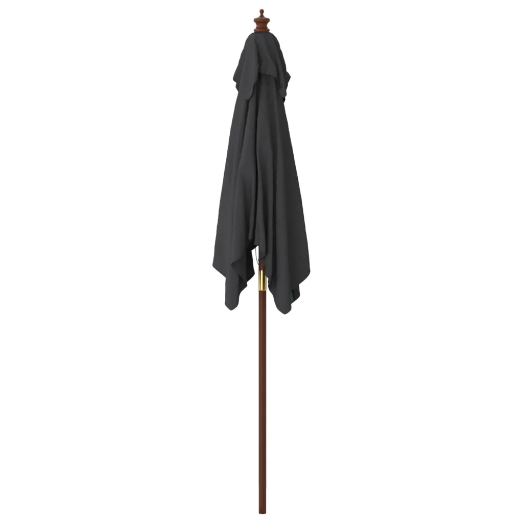 Ombrellone da Giardino con Palo in Legno Nero 198x198x231 cm 363189