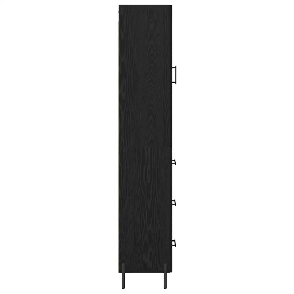 Credenza Rovere Nero 34,5 x 34 x 180 cm Legno multistrato