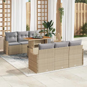 Set Divano da Giardino 7 pcs Beige Poly Rattan 3358142