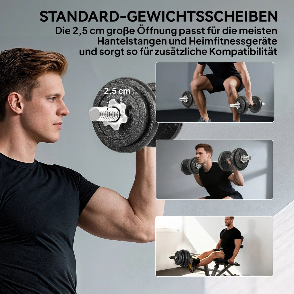 Set di manubri 2 in 1 regolabile fino a 20 KG ¨C zephmum ¨C Grigio