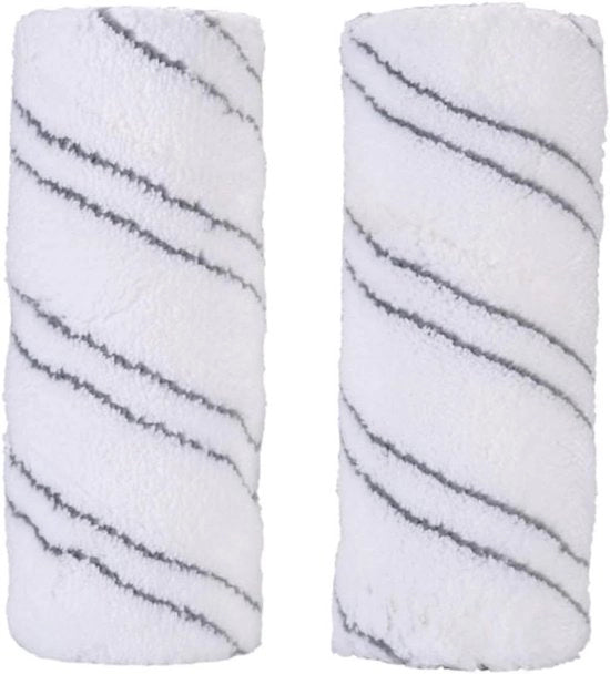 Set di spazzole per pulizia a rulli - Set di spazzole per pulizia - Elimina residui duri - Microfibra assorbente morbido - 2 pezzi - Grigio