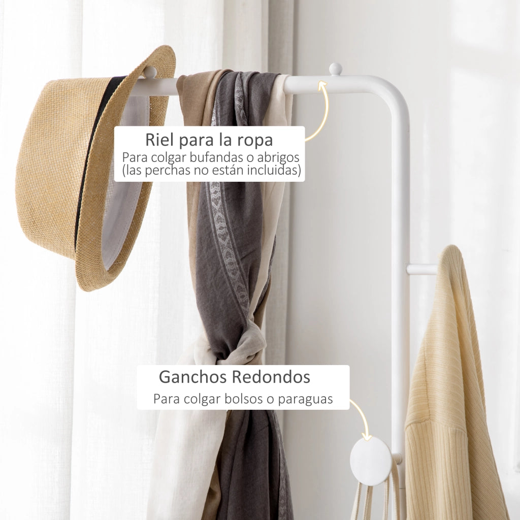 Appendiabiti a muro con base marmo e ganci metallo ¨C zephmum ¨C 35x25x170 cm bianco