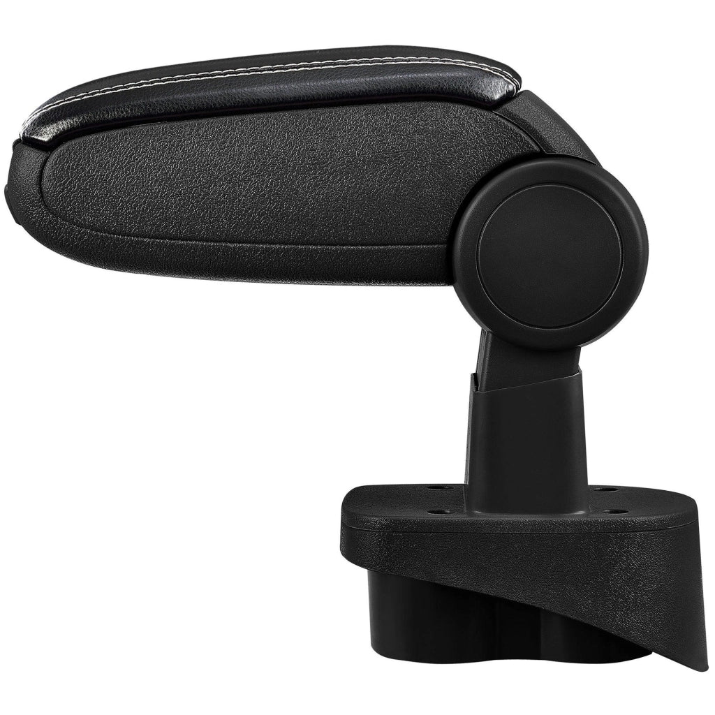 Bracciolo centrale per Mercedes Classe A W168 con scomparto imbottito in similpelle nera con cuciture bianche 03_0000515