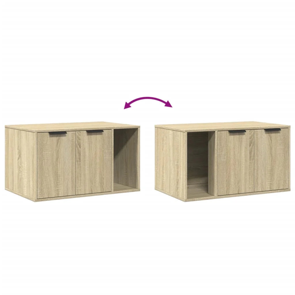 Mobiletto per lettiera per gatti in legno ingegnerizzato Sonoma marrone 02_0043339