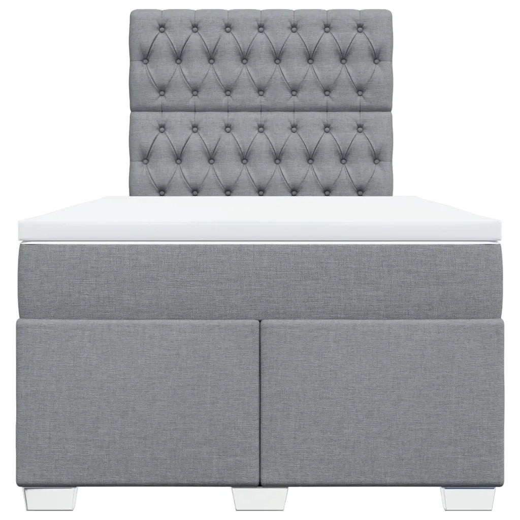 Giroletto a Molle con Materasso Grigio Chiaro 120x190cm Tessuto