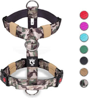 Harnes tattico per cani con maniglia, 3,8 cm largo, qualità militare, imbottito e robusto, cinturino rapido con chiusura, adatto per cani di taglia media a grande (verde oliva, L)