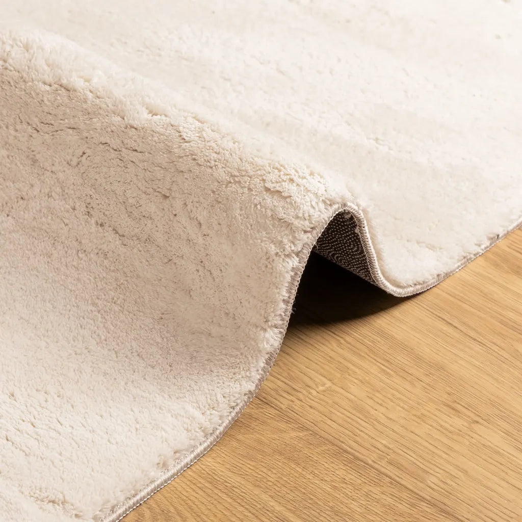Tappeto a Pelo Corto HUARTE Morbido e Lavabile Beige 80x250 cm 375016