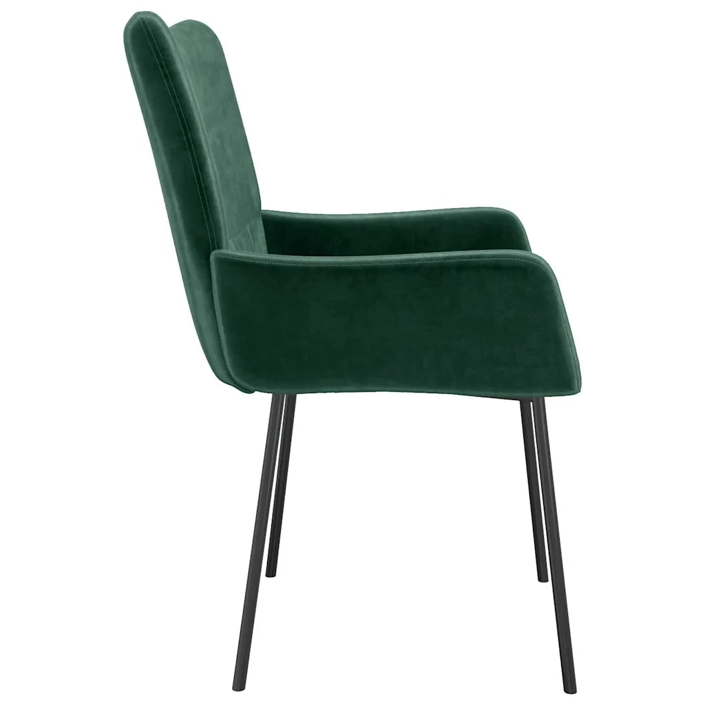 Sedie da Pranzo 2 pz Verde Scuro in Velluto cod mxl 18199