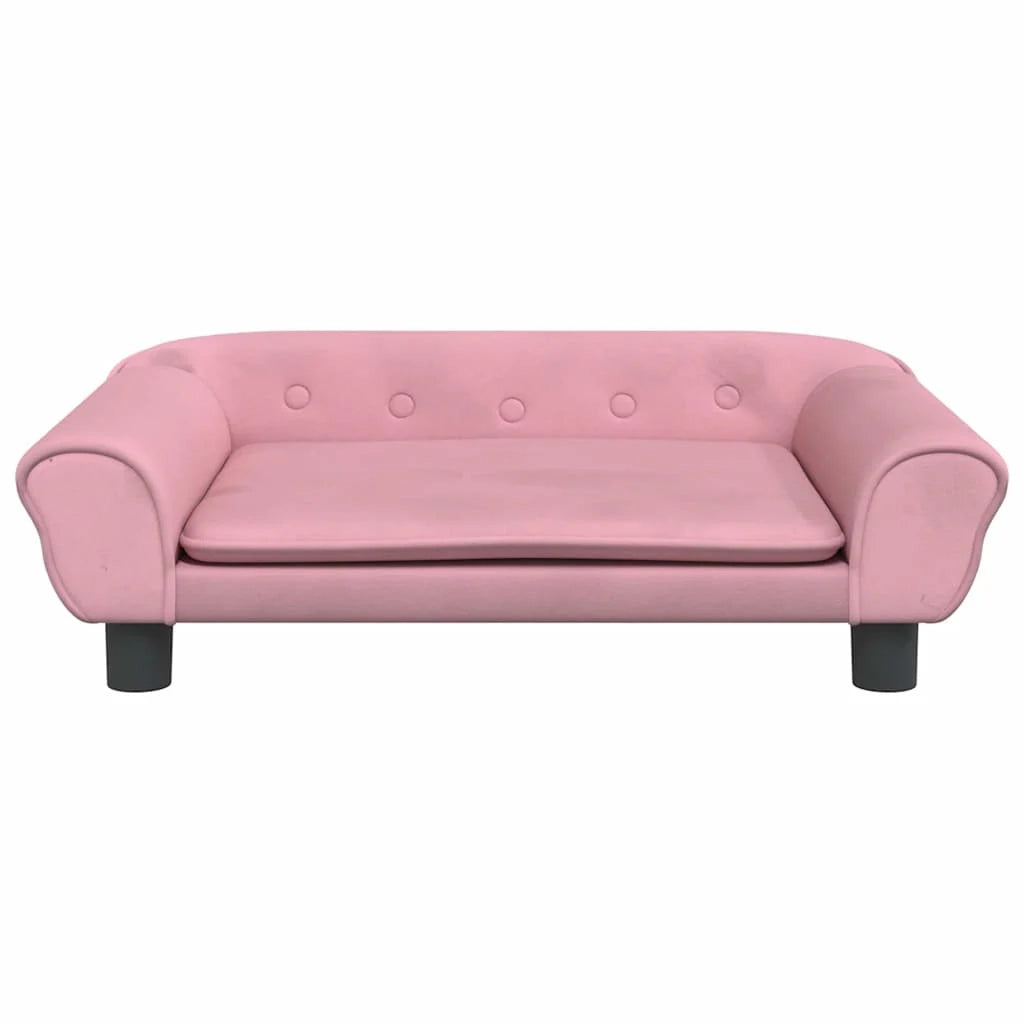 Cuccia per cani con cesto divano confortevole 70 x 48 x 22 cm velluto rosa 02_0042887