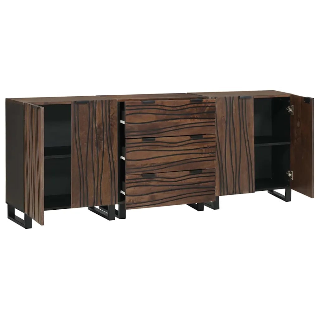 vidaXL Set di mobili per il bagno 3 pcs Marrone 180 x 33 x 75 cm