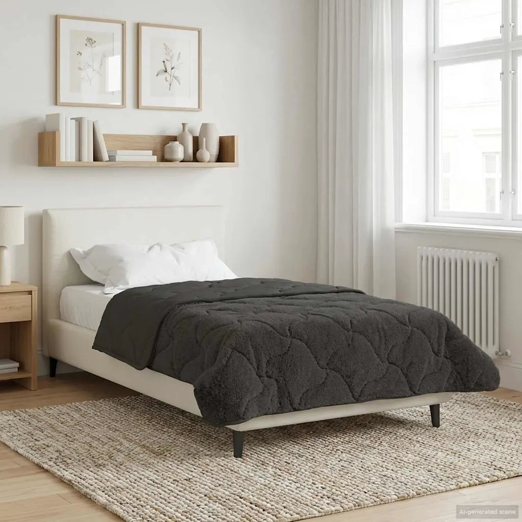 Duvet Invernale Trapuntato Antracite 135 x 200 cm 42026301
