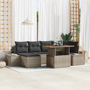 Set da Pranzo per Giardino con cuscino 7 pcs Grigio e Marrone