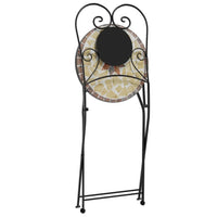 Set da Bistrot con Mosaico Terracotta e Bianco Ferro e Ceramica 3216356
