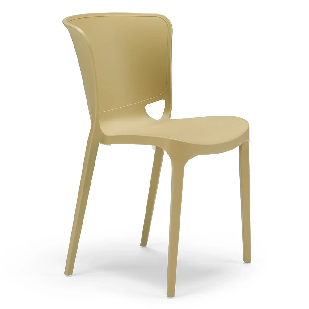 Set 4 sedie in polipropilene JUMBO, 100% MADE IN ITALY, impilabile, resistente ai raggi UV, design moderno, ideale per sala da pranzo, cucina, sala d’attesa, bar, ristoranti o giardino, colore Senape