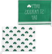 Set di asciugamani da cucina per la festa di San Patrizio da 2, verde 40x59cm, asciugamani a forma di quattro note, decorazioni per asciugamani per uso domestico.