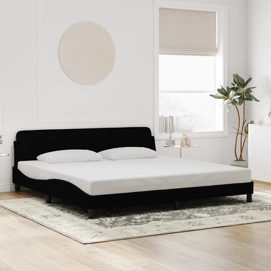Giroletto-Struttura Letto Dover Nero 200x200 cm in Velluto