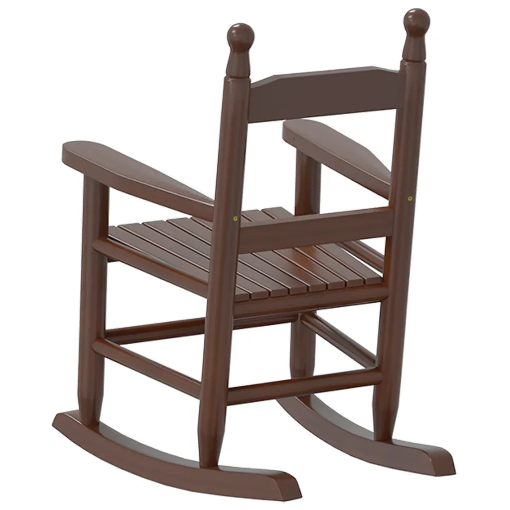 vidaXL Sedie a Dondolo per Bambini 2 pz Marrone Legno Massello Pioppo